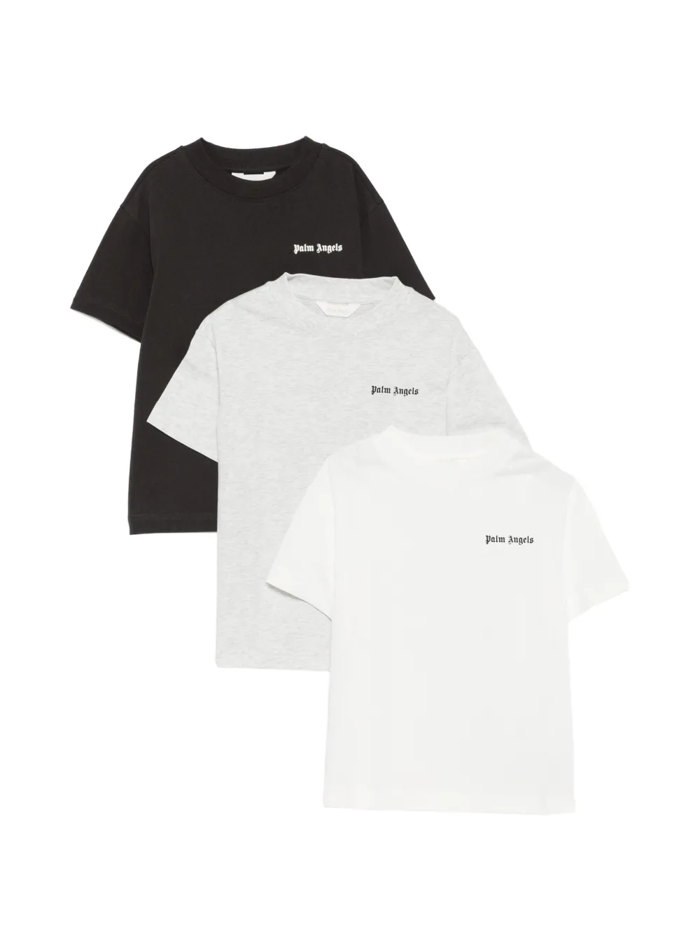 Palm Angels Kids lot de trois t-shirts à logo imprimé - Noir Palm Angels Kids lot de trois t-shirts à logo imprimé - Noir