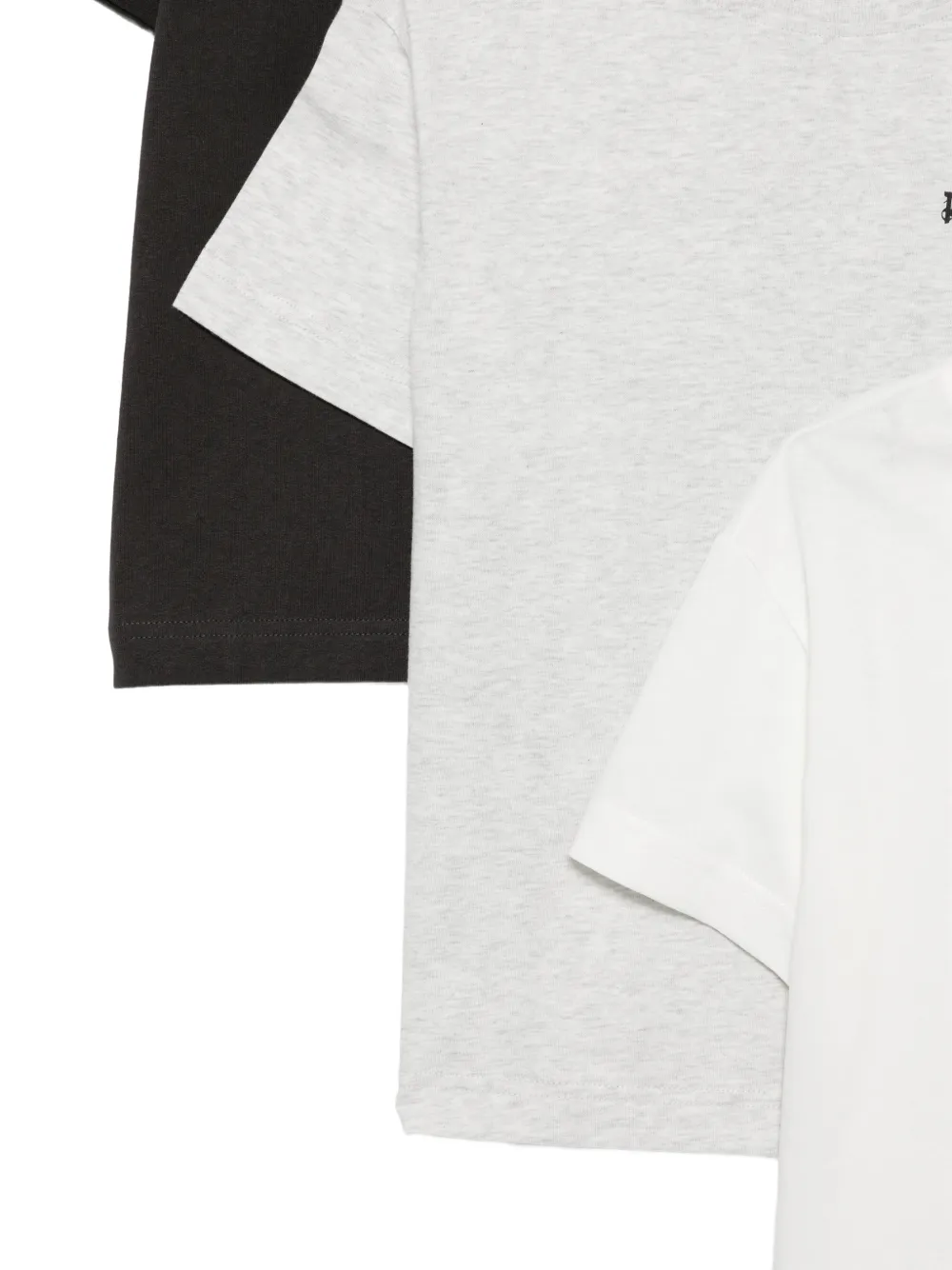 Palm Angels Kids Drie T-shirts met logoprint Zwart