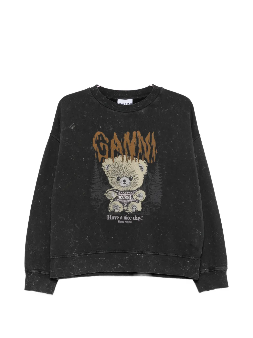 GANNI graphic-print sweatshirt - Schwarz