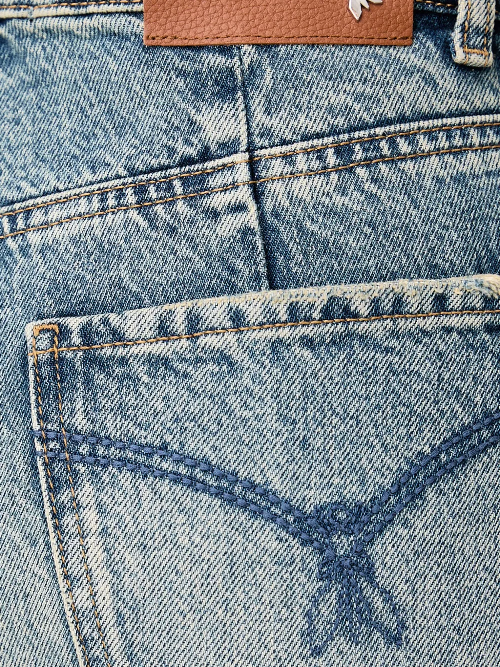 Patrizia Pepe Straight jeans met acid wassing Blauw