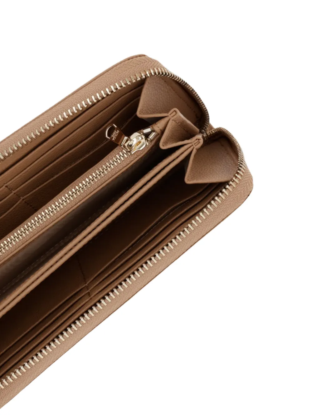 Patrizia Pepe Essential portemonnee met rondomlopende ritssluiting en logo-plakkaat Beige