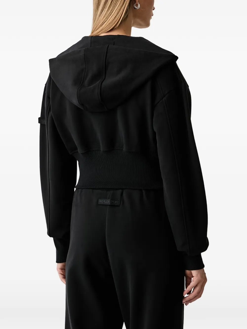 Patrizia Pepe Hoodie met rits Zwart