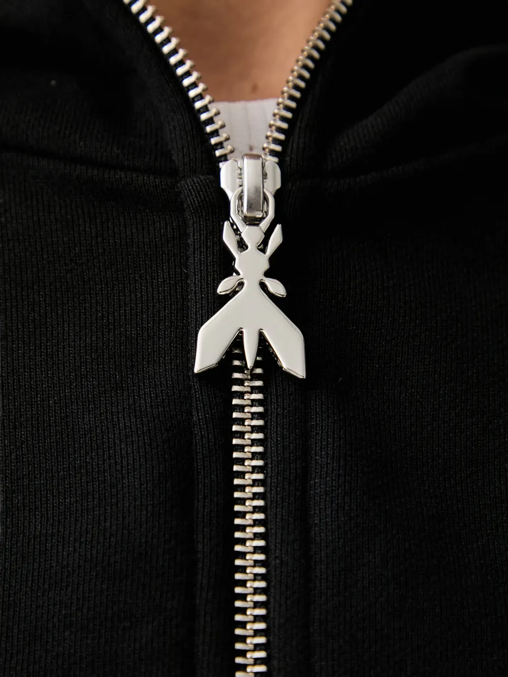 Patrizia Pepe Hoodie met rits Zwart