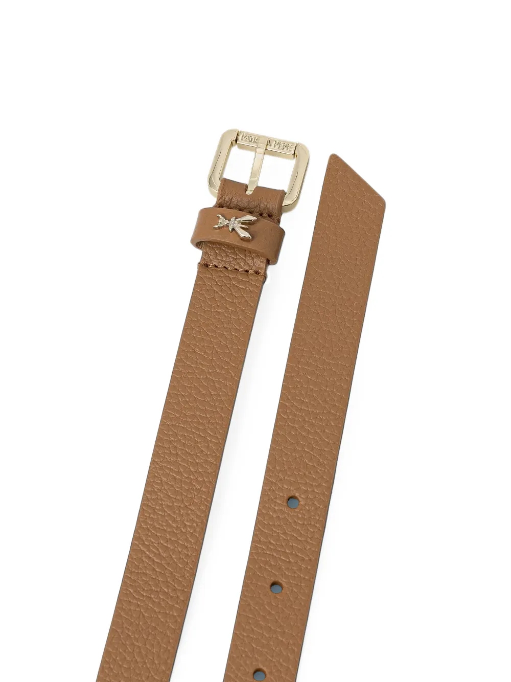 Patrizia Pepe Fly pebbled leather belt Bruin