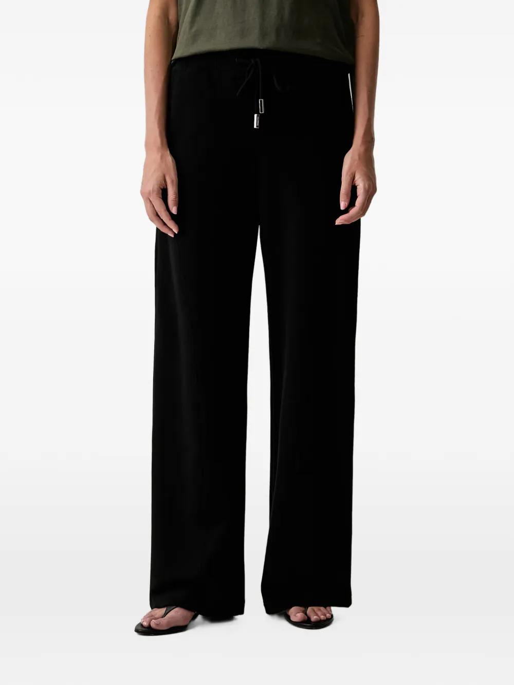 Patrizia Pepe drawstring-waist logo-patch track pants - Nero