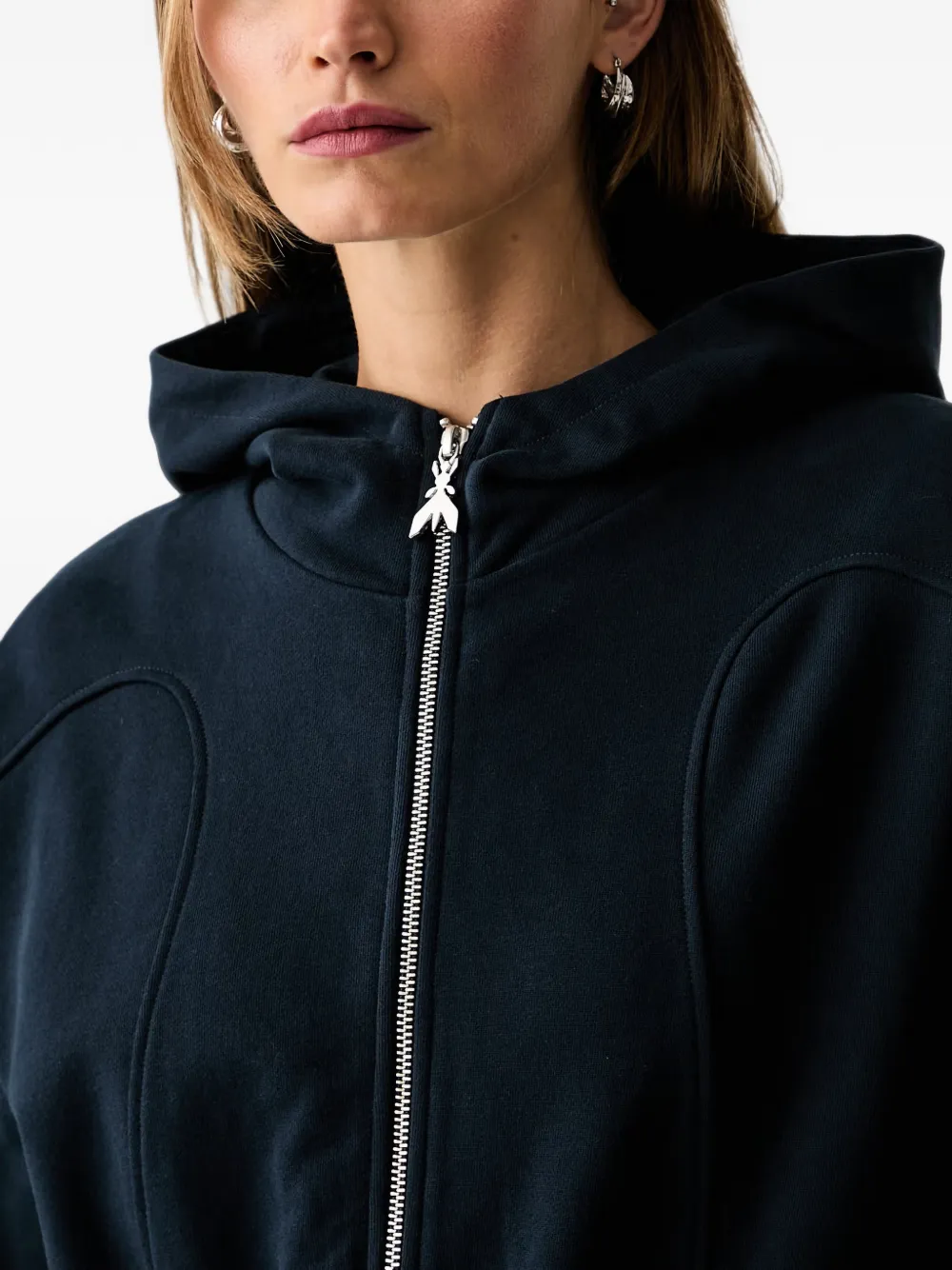 Patrizia Pepe Hoodie met rits Blauw