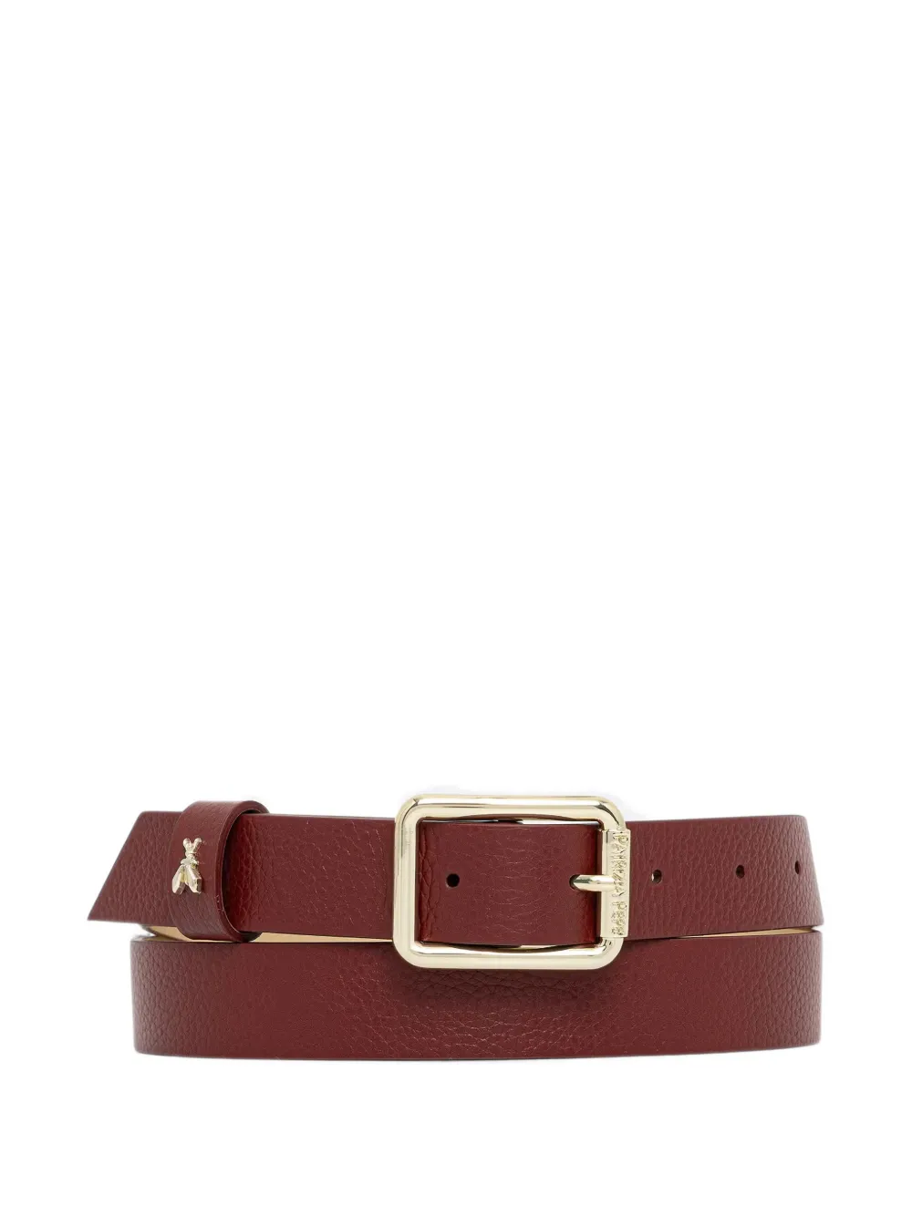 Patrizia Pepe Fly pebbled-leather belt - Rosso