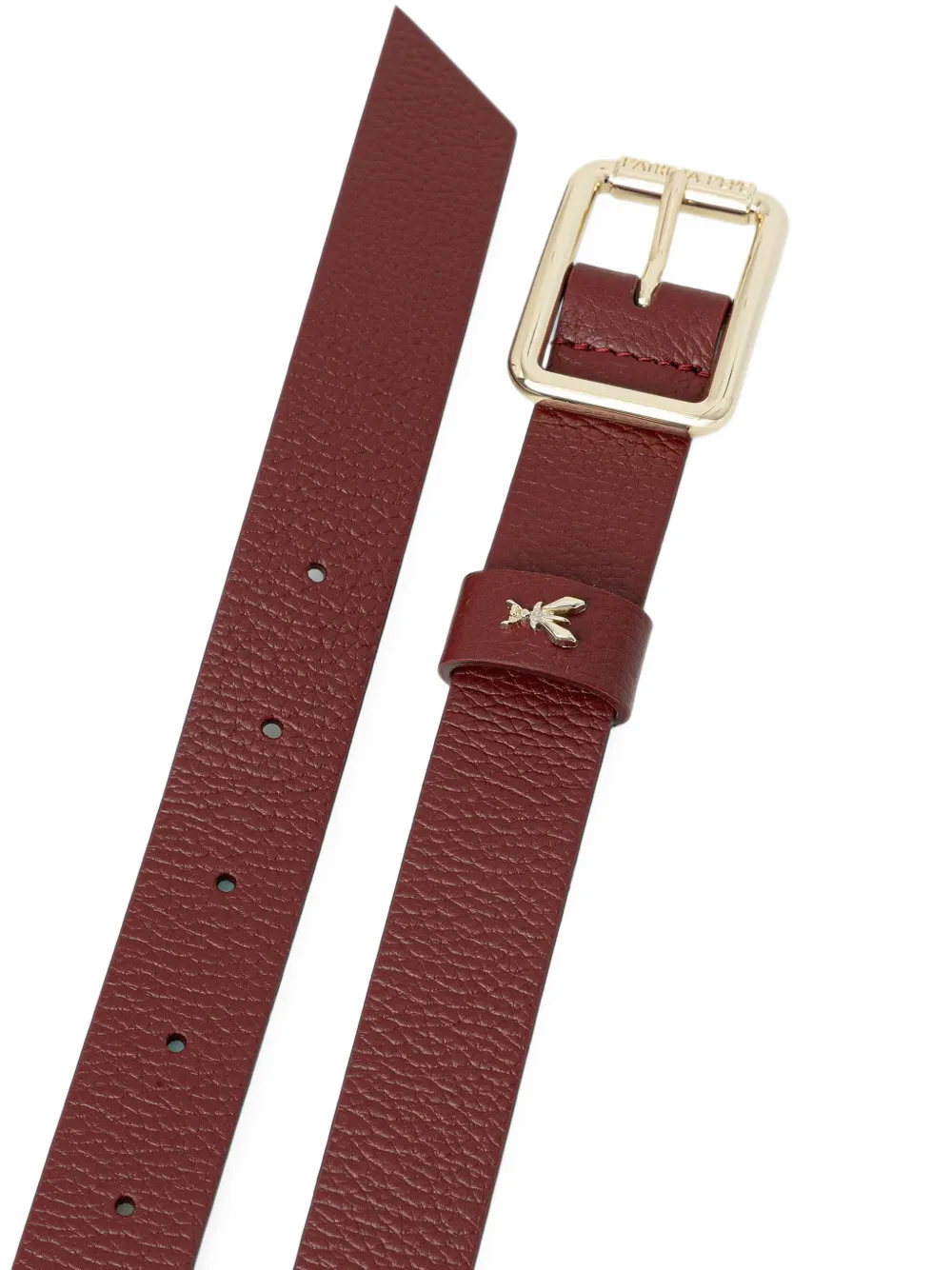 Patrizia Pepe Fly pebbled-leather belt Rood