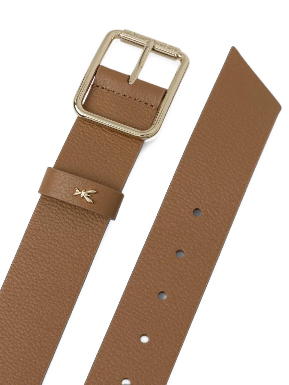 Patrizia Pepe grainy leather belt Bruin