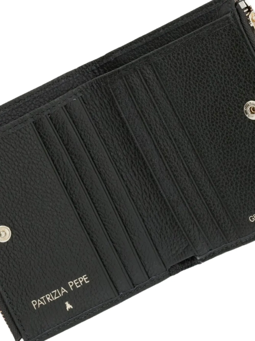 Patrizia Pepe logo-plaque pebbled wallet Groen