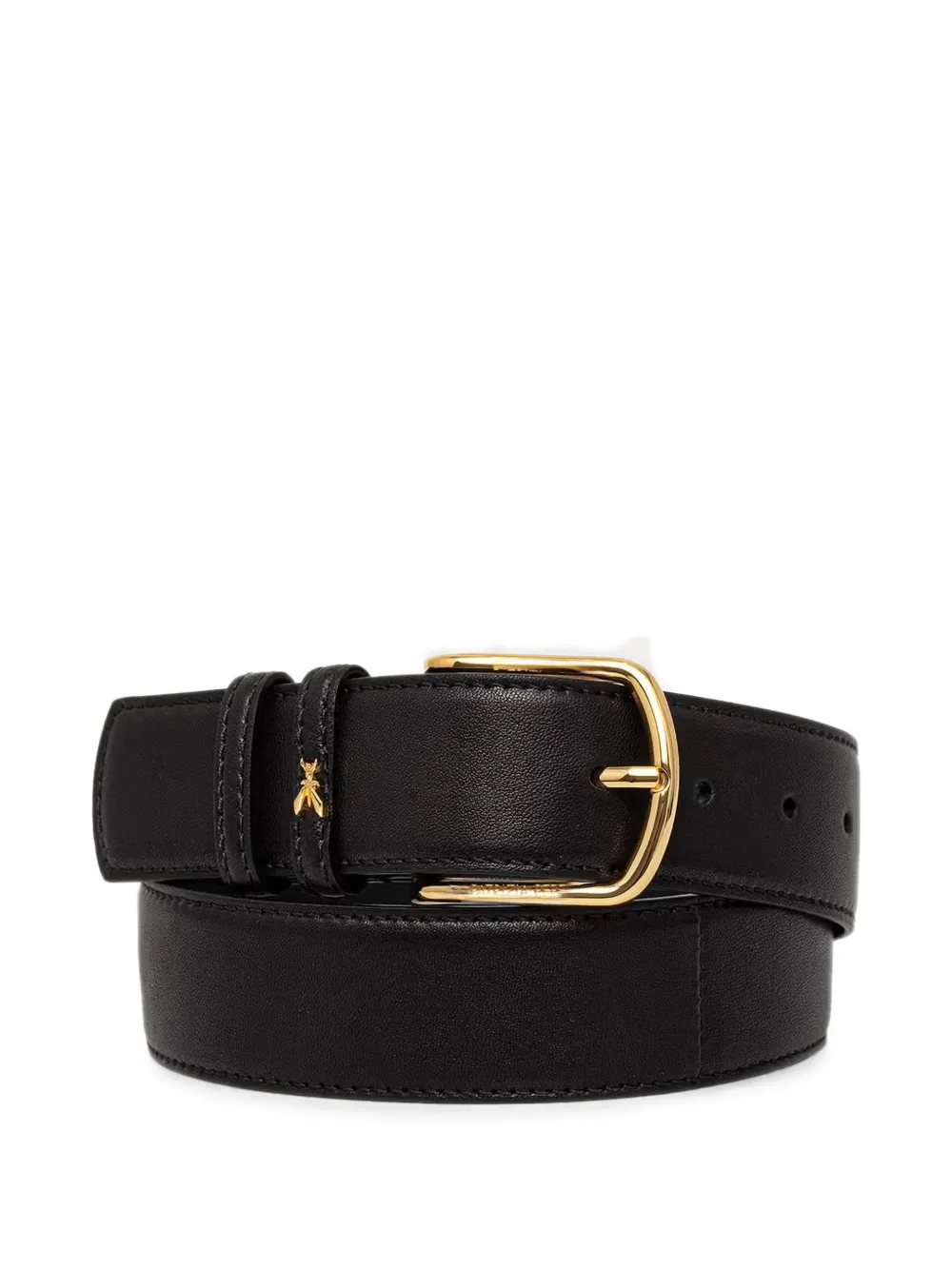 Patrizia Pepe Logo-plaque Leather Belt In Black