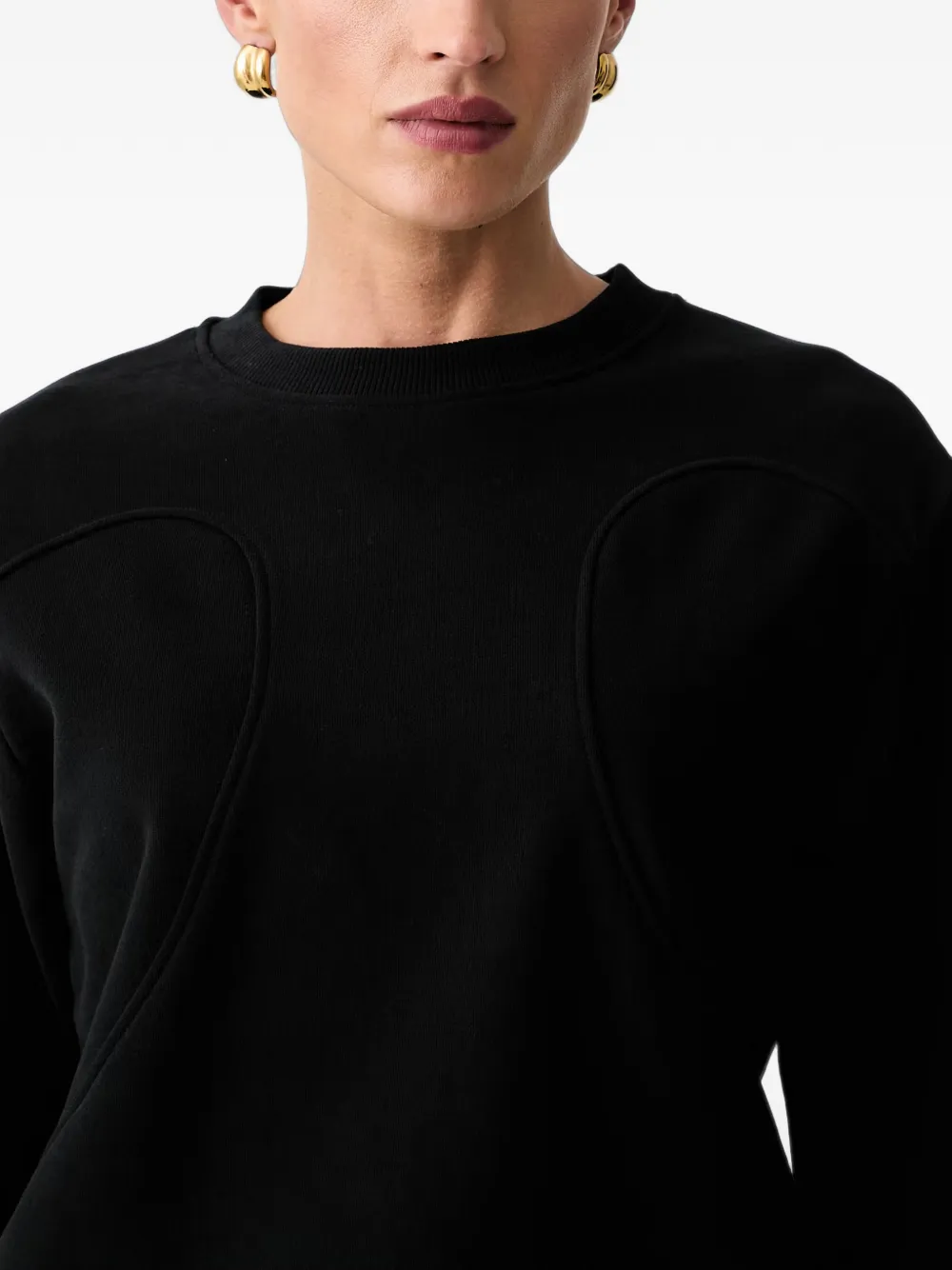 Patrizia Pepe Sweater met logopatch Zwart