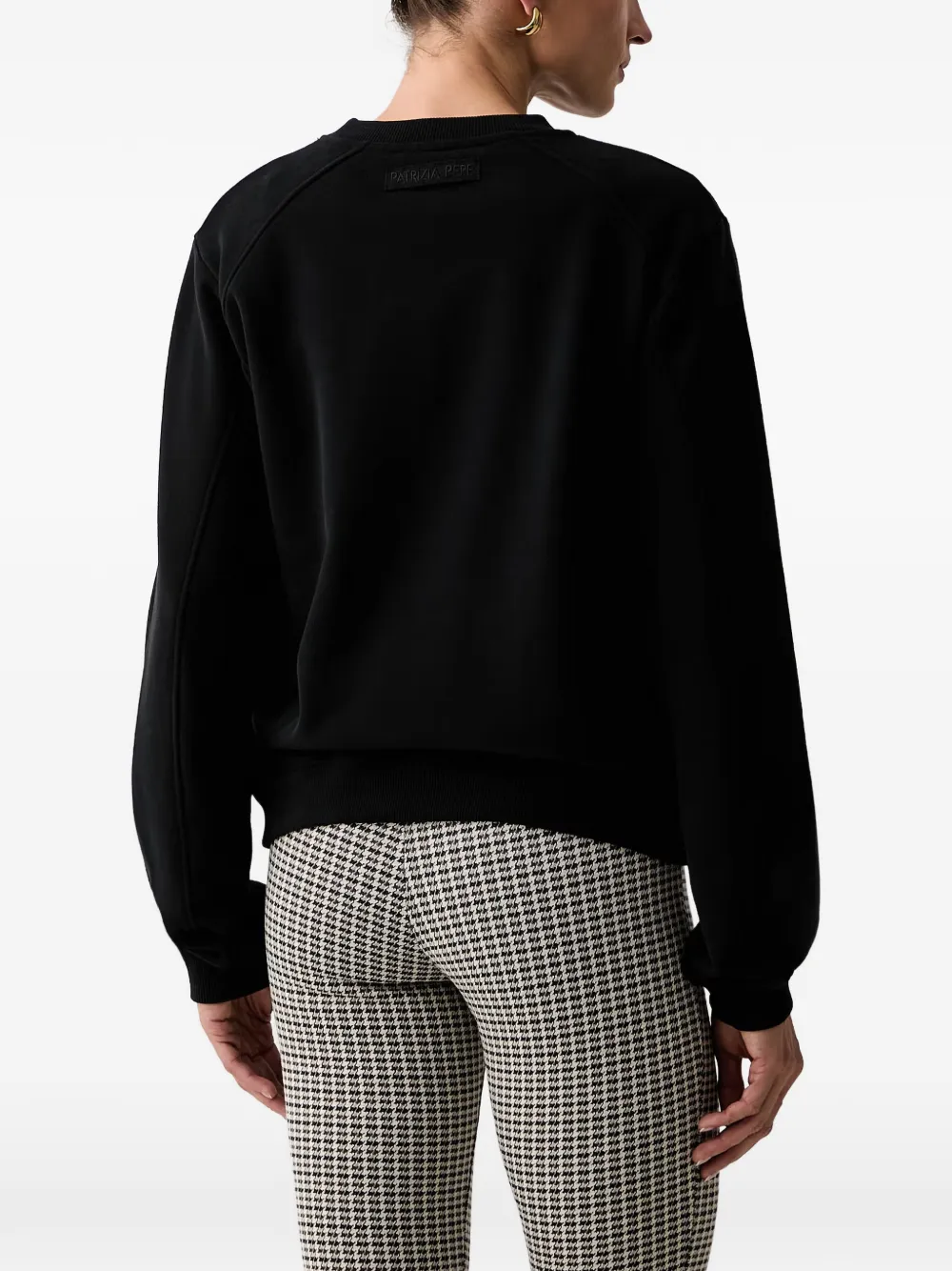 Patrizia Pepe Sweater met logopatch Zwart