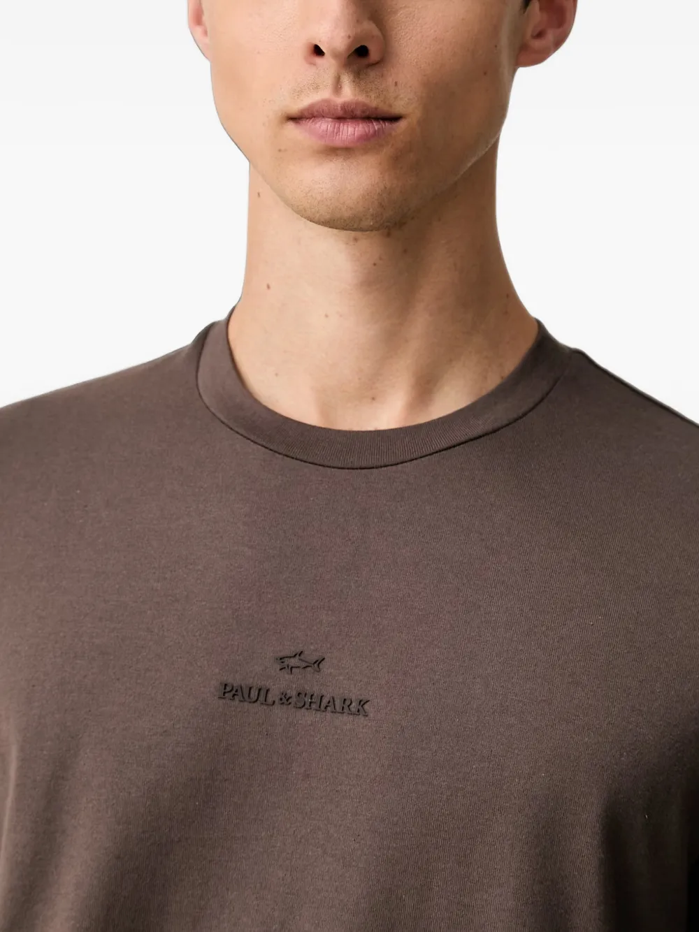 Paul & Shark T-shirt met logoprint Bruin