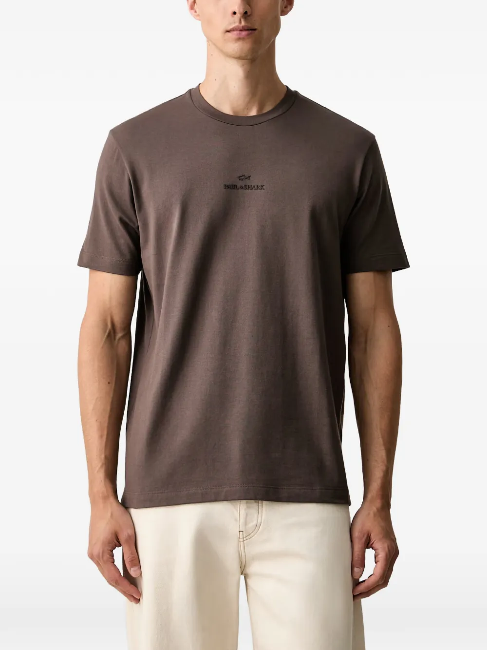 Paul & Shark logo-print T-shirt - Marrone