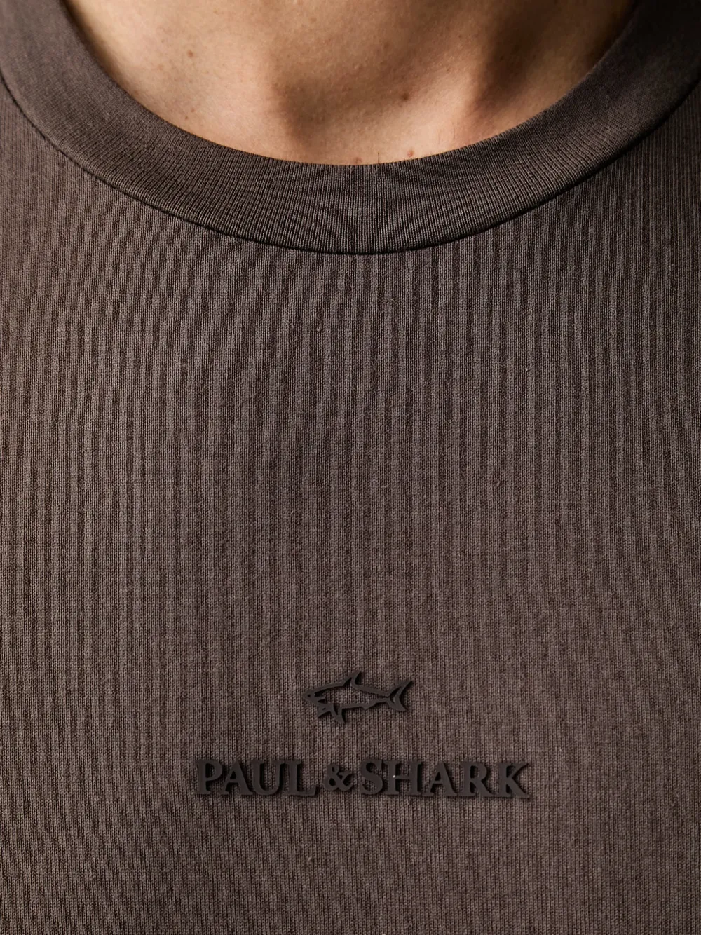 Paul & Shark T-shirt met logoprint Bruin