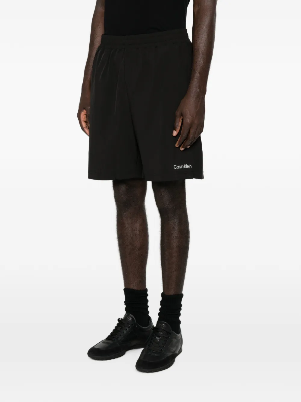 Calvin Klein Trainingsshorts met logoprint Zwart