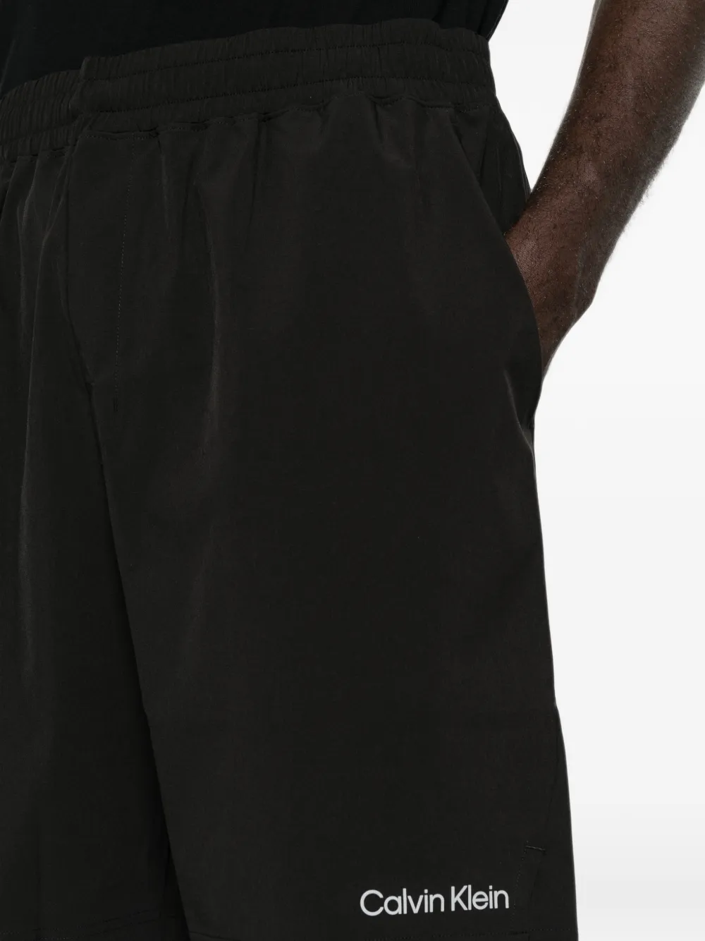 Calvin Klein Trainingsshorts met logoprint Zwart