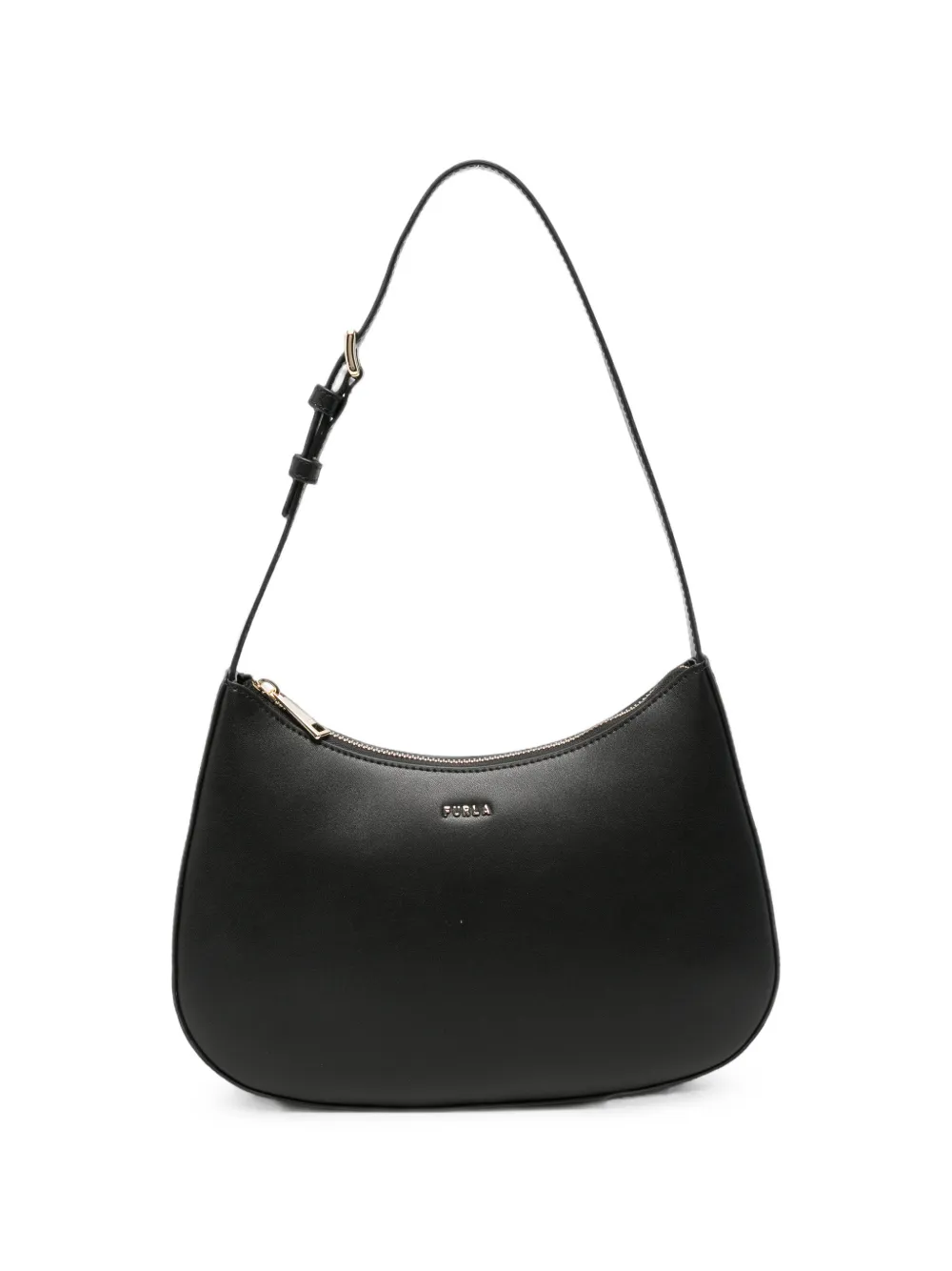 Furla logo-plaque leather shoulder bag - Nero
