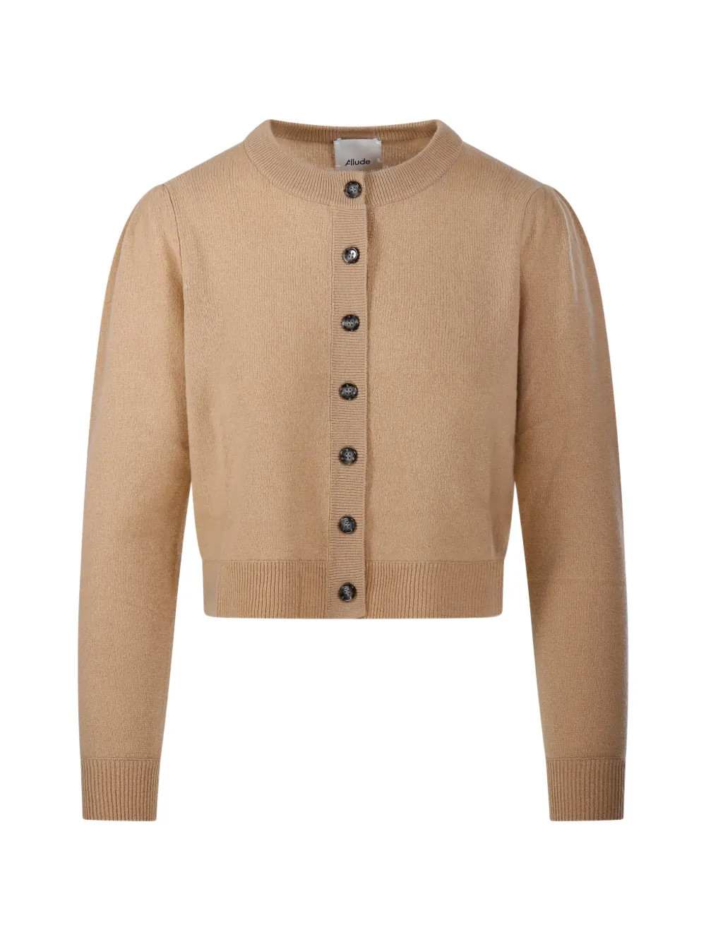 Allude Button-up Puff-sleeve Cardigan In Nude