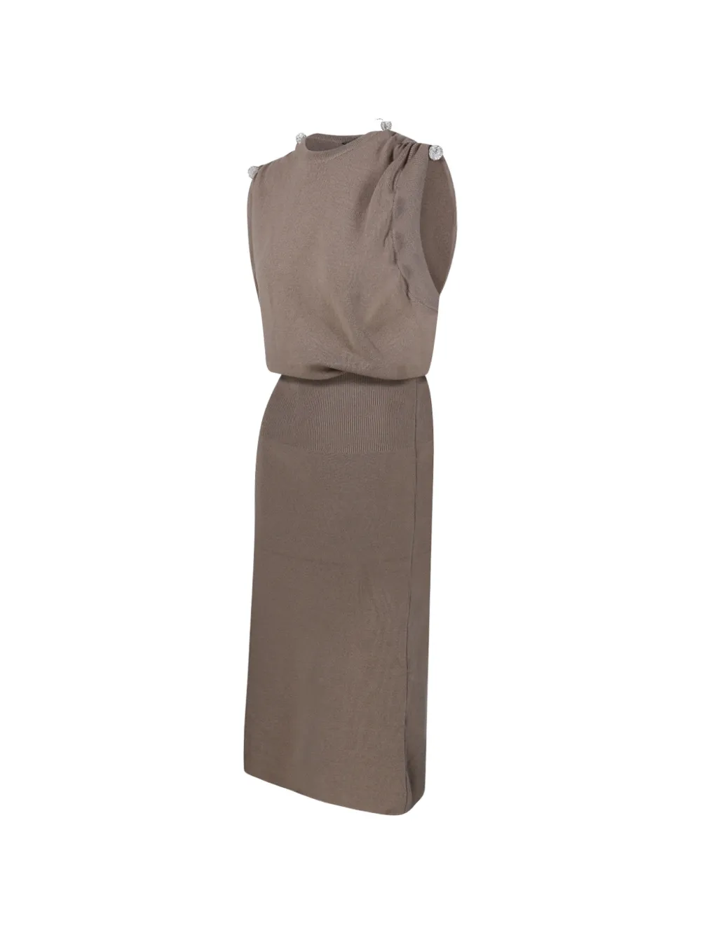 Giuseppe Di Morabito Mouwloze midi-jurk Beige