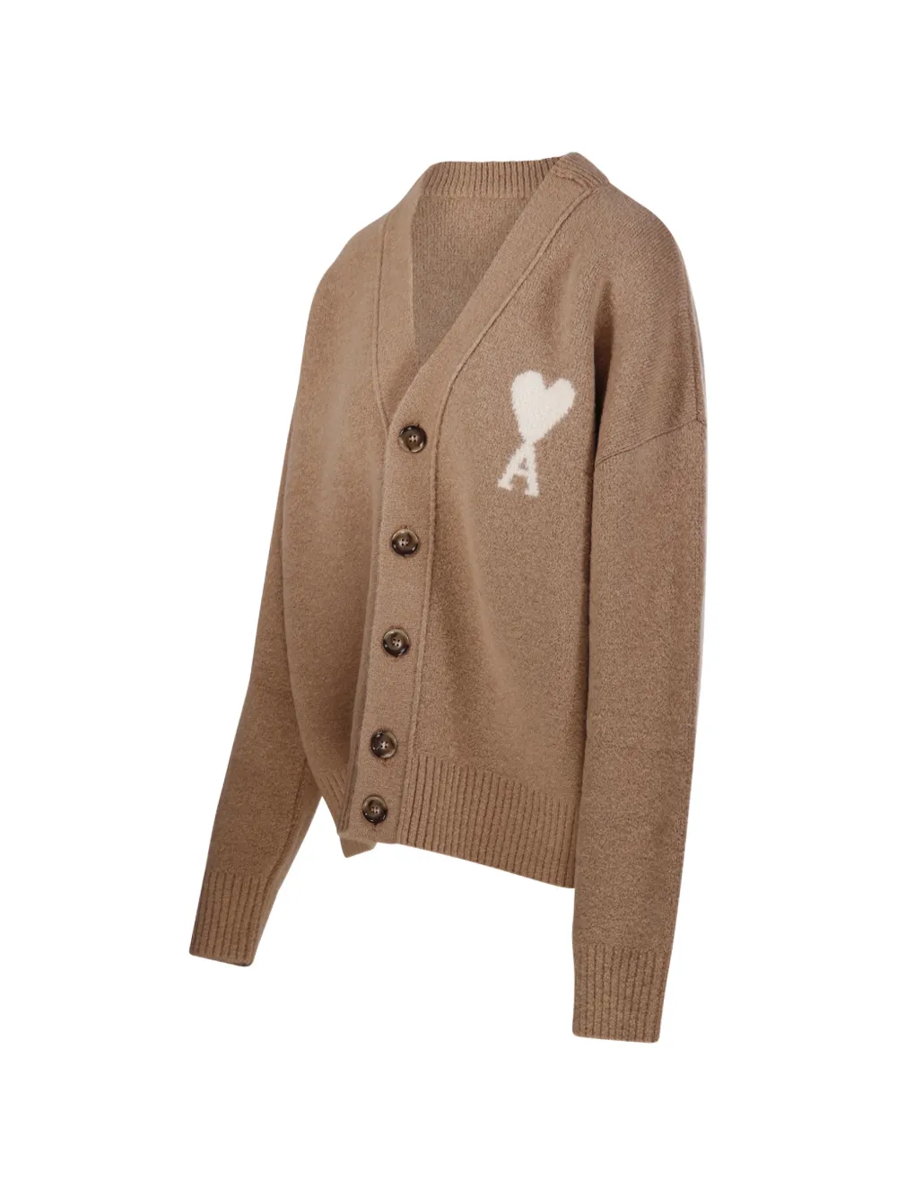 AMI Paris Vest met Ami de Coeur Beige