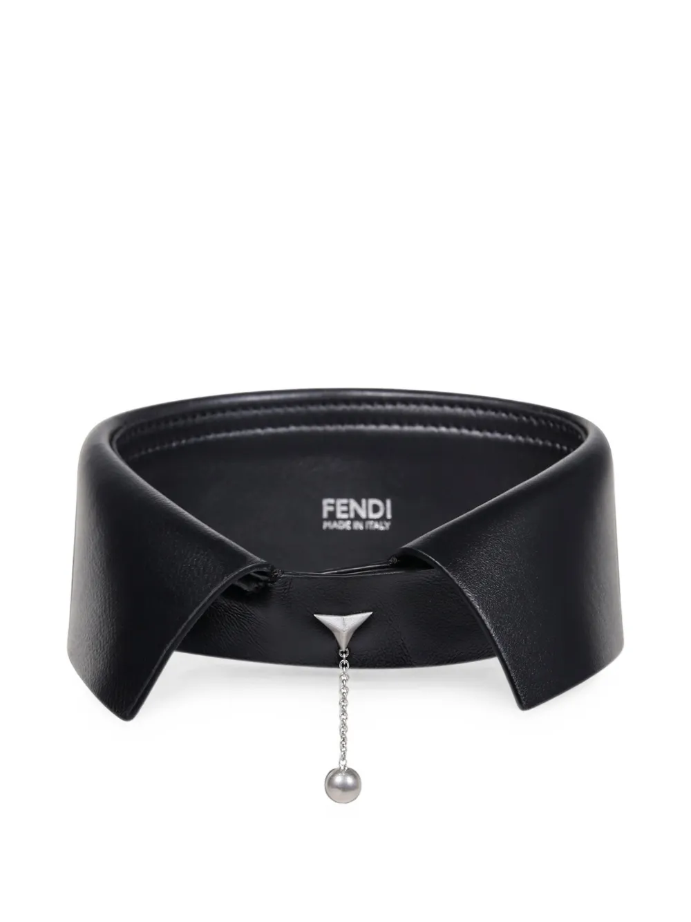 FENDI charm-detail leather collar - Nero