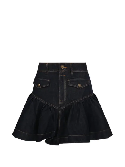 ZIMMERMANN ruffled denim mini skirt