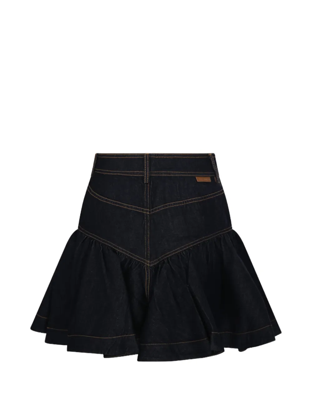 ZIMMERMANN Denim mini-rok met ruches Blauw