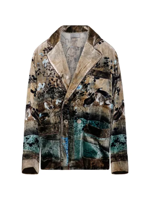 Pierre-Louis Mascia dobbeltradet Kanpur blazer med grafisk tryk