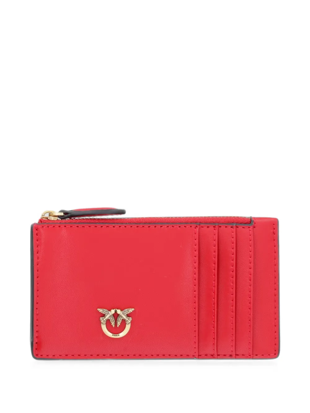 PINKO Love Birds zipped card holder - Rosso