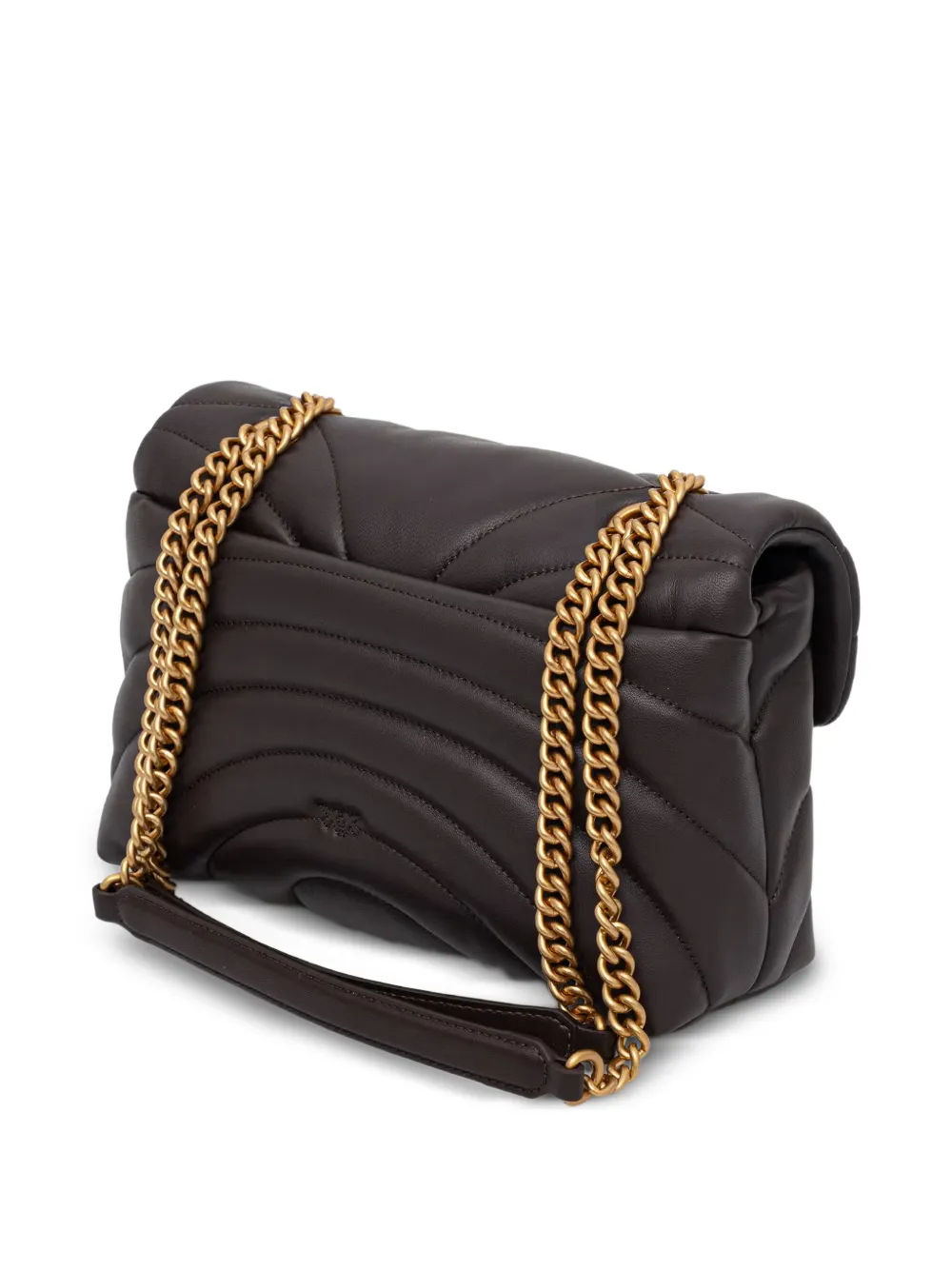 PINKO Grote Love gewatteerde leren crossbodytas Bruin