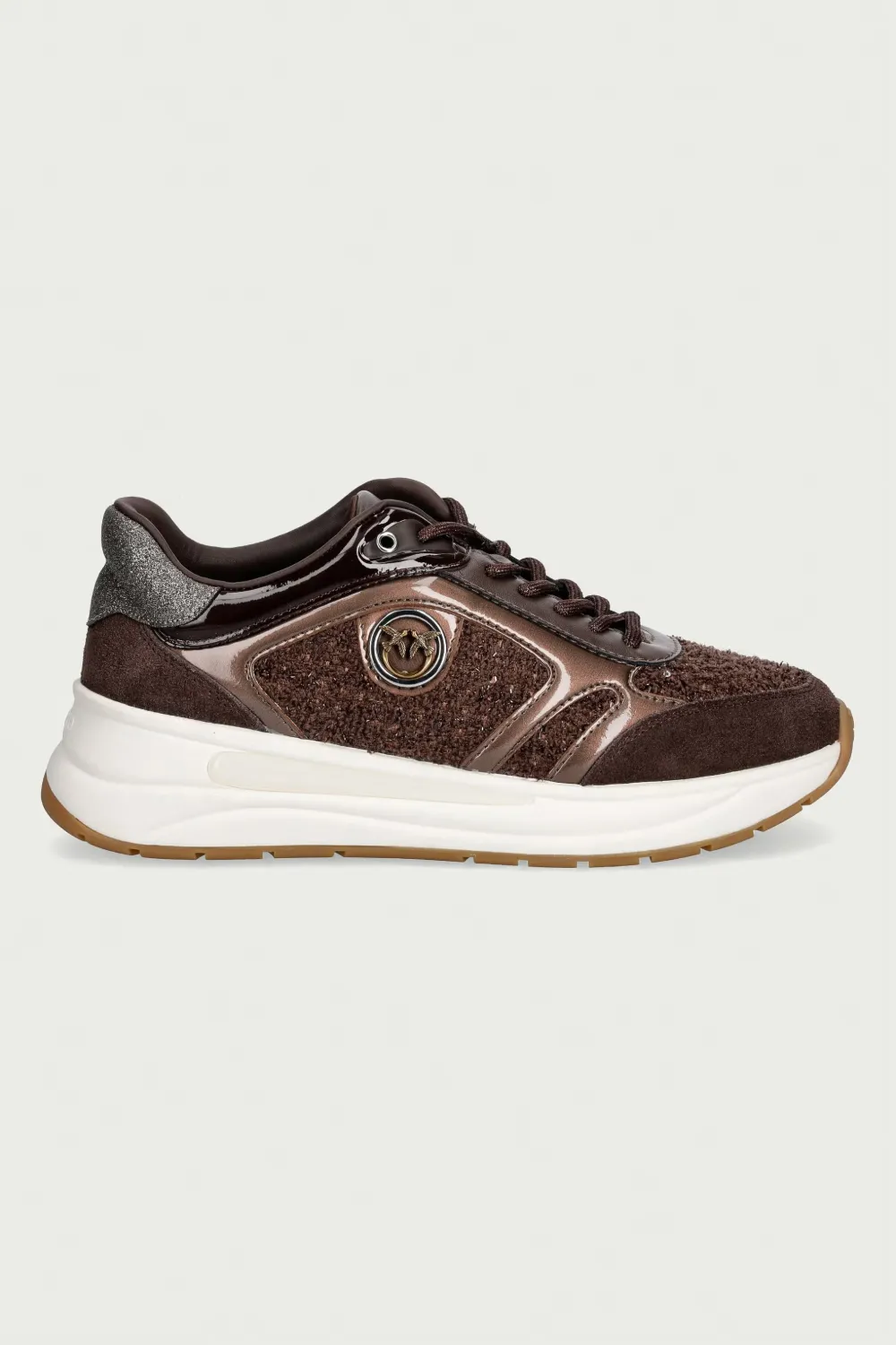 PINKO Nataly 02 glitter-detail sneakers - Braun