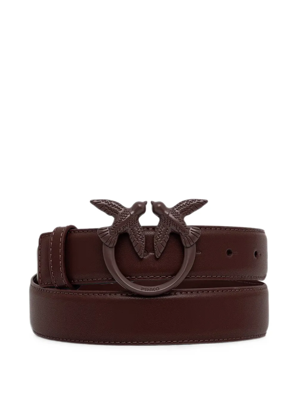 PINKO colored-buckle leather belt - Rosso