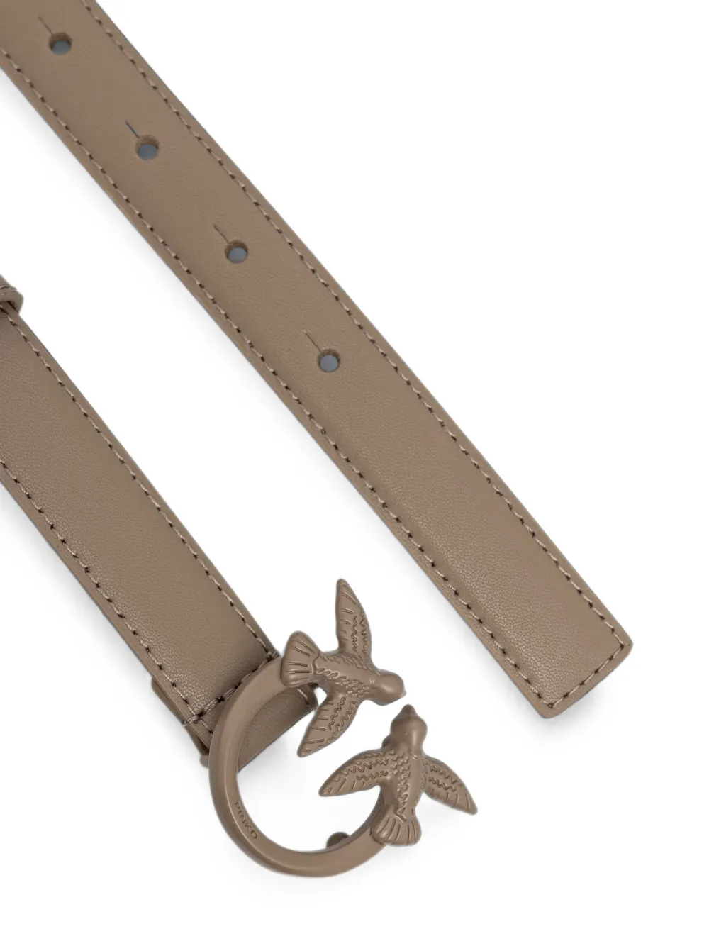 PINKO Love Birds leren riem met colourblocking Grijs