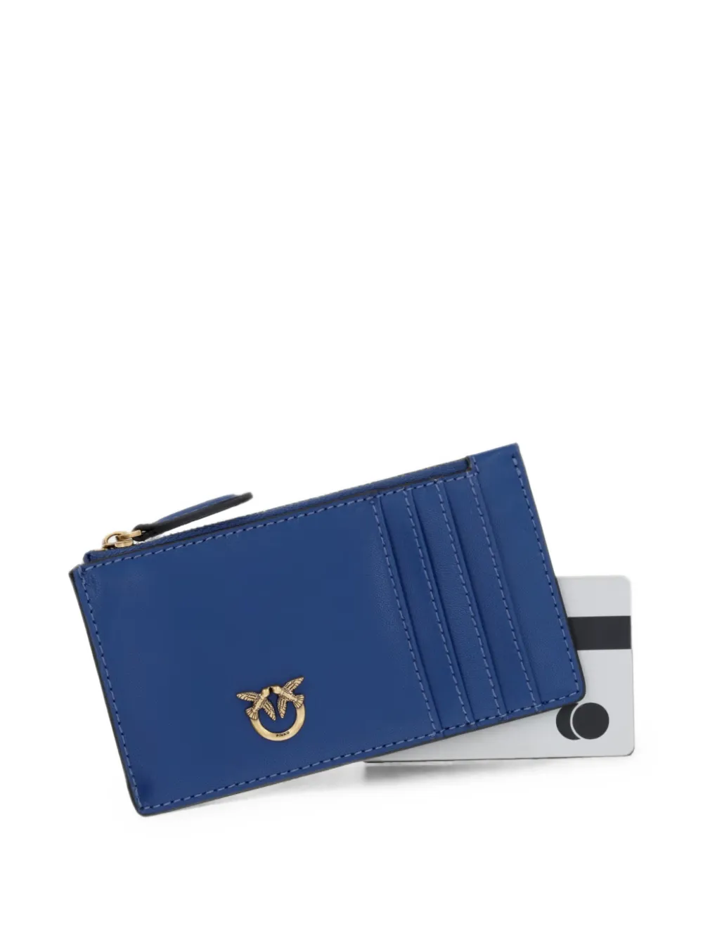 PINKO Pasjeshouder met rits en Love Birds-hardware Blauw