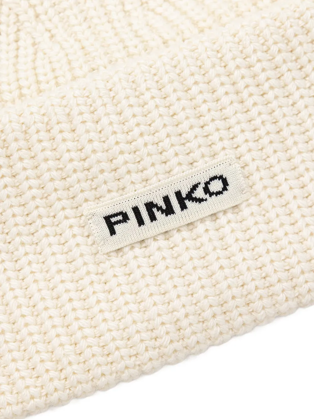 PINKO Ribgebreide muts Beige