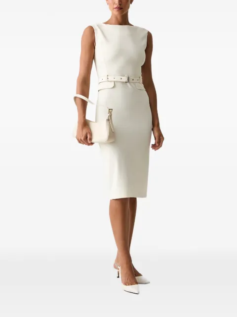 PINKO belted sleeveless midi dress