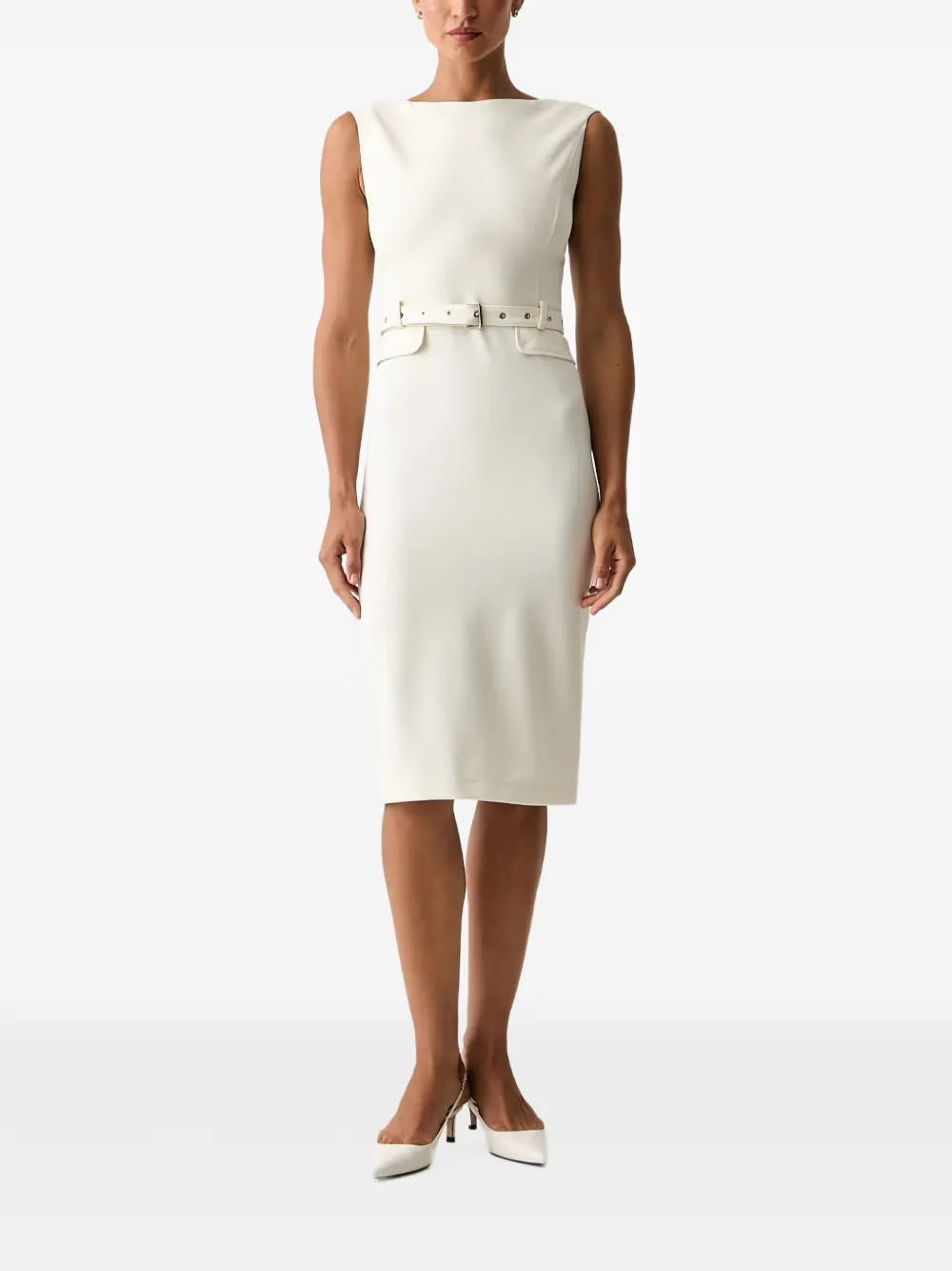 PINKO Midi-jurk met ceintuur Beige