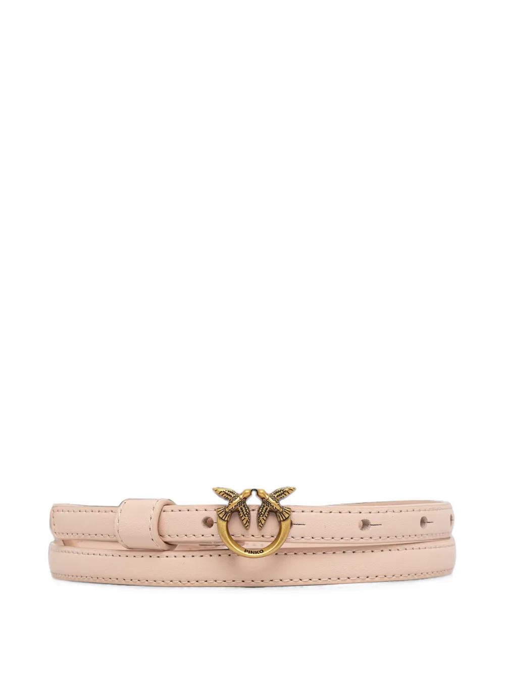 PINKO Love Birds-buckle leather belt - Rosa