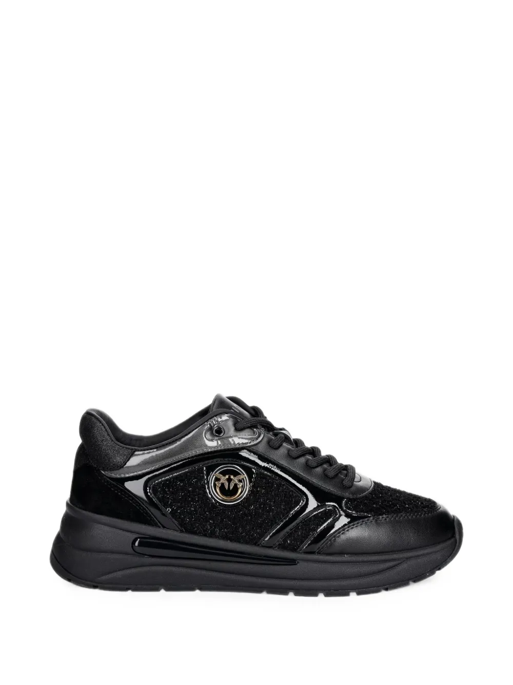 PINKO Nataly 02 panelled leather sneakers Zwart