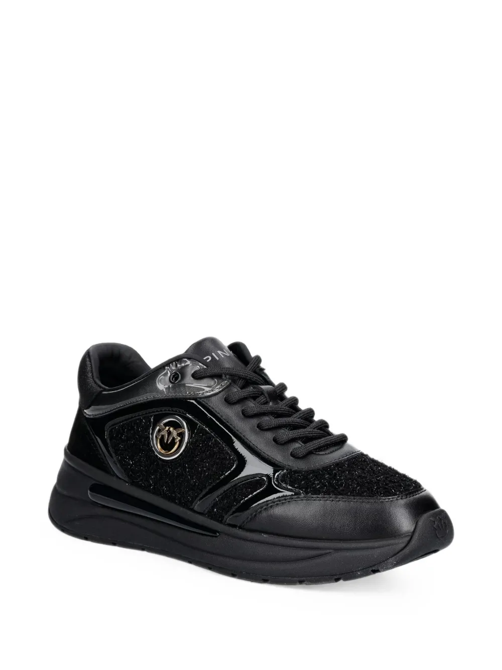 PINKO Nataly 02 panelled leather sneakers Zwart