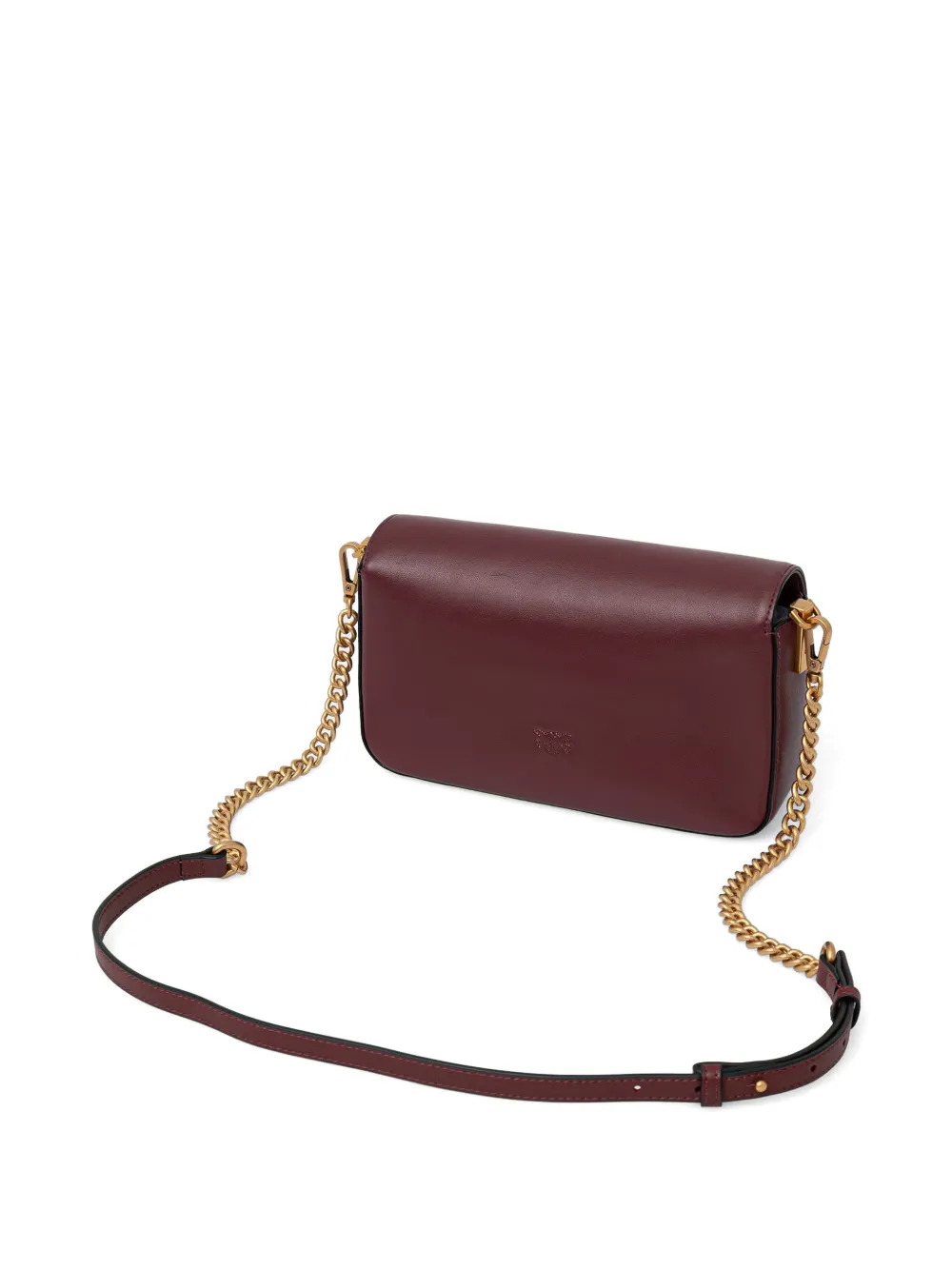 PINKO Love Birds leren crossbodytas met hardware Rood
