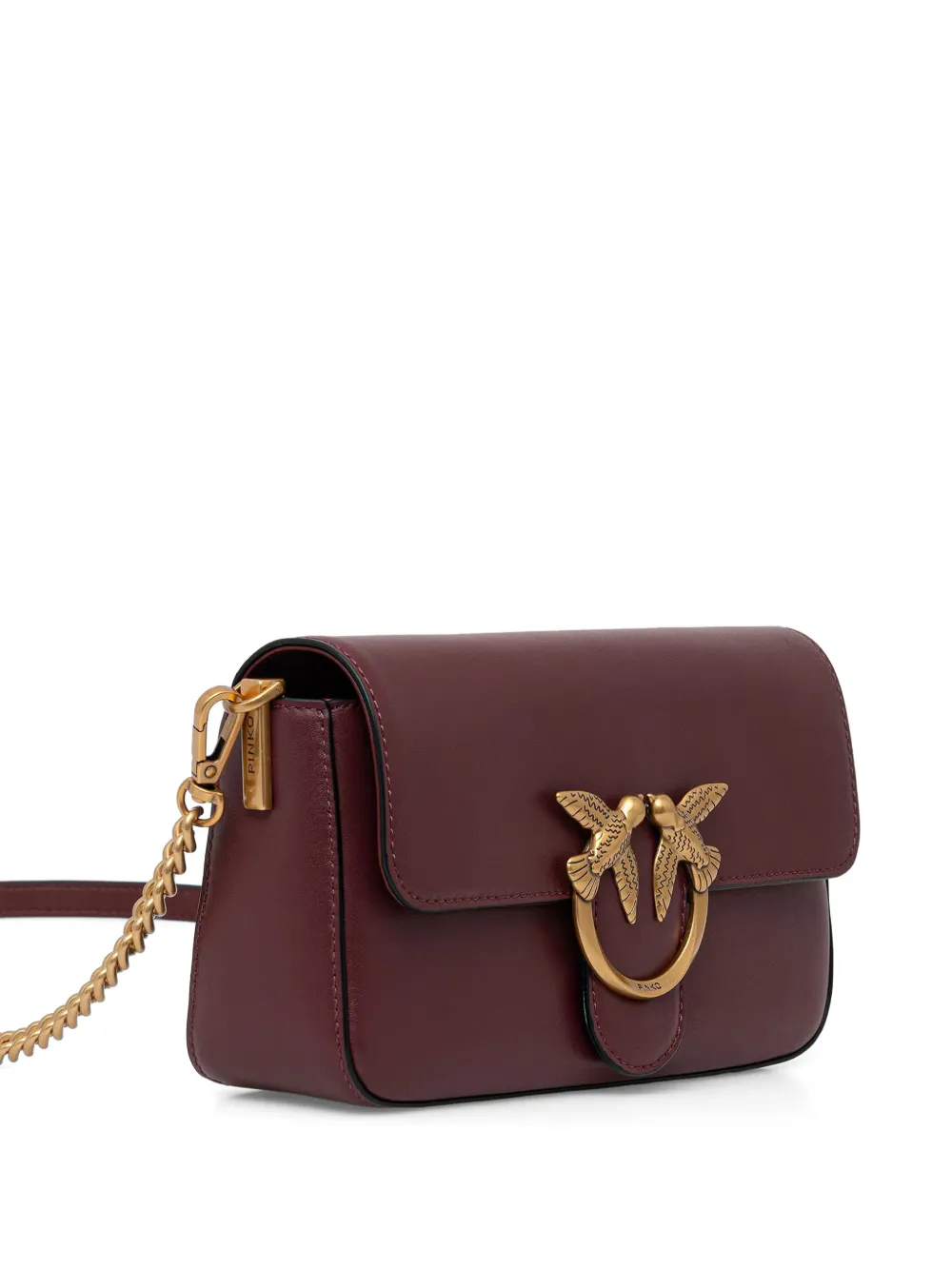 PINKO Love Birds leren crossbodytas met hardware Rood