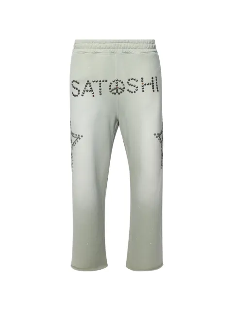 SATOSHI NAKAMOTO star-studded track pants