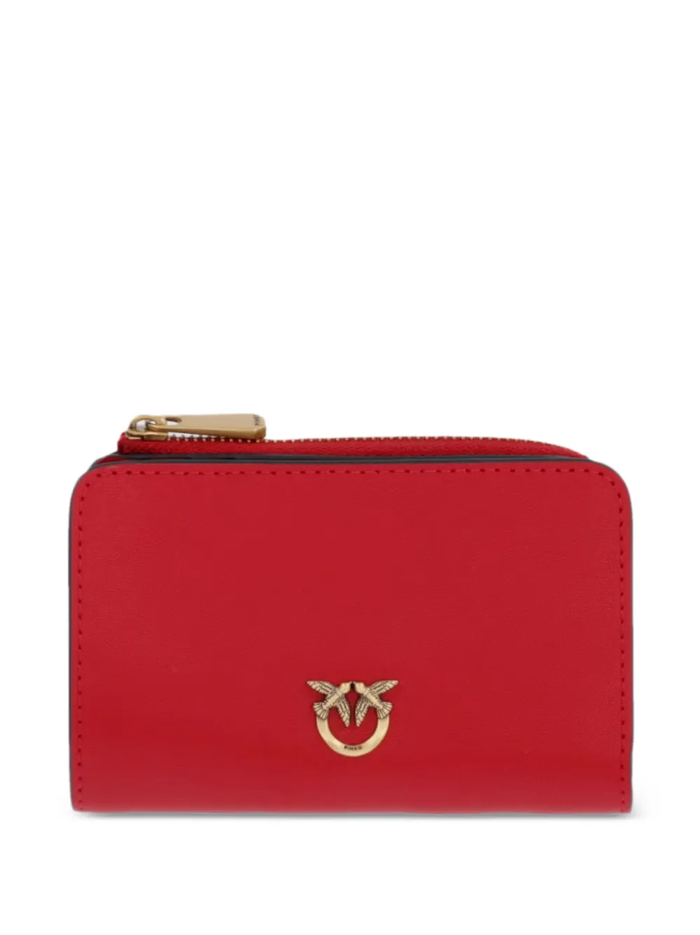 PINKO Love Birds leather wallet - Rosso