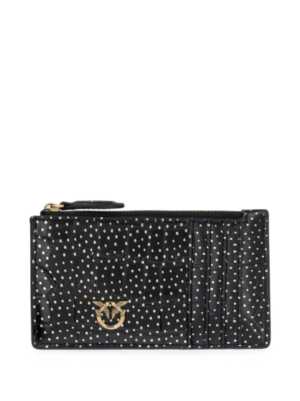 PINKO Love Birds-hardware leather cardholder - Nero