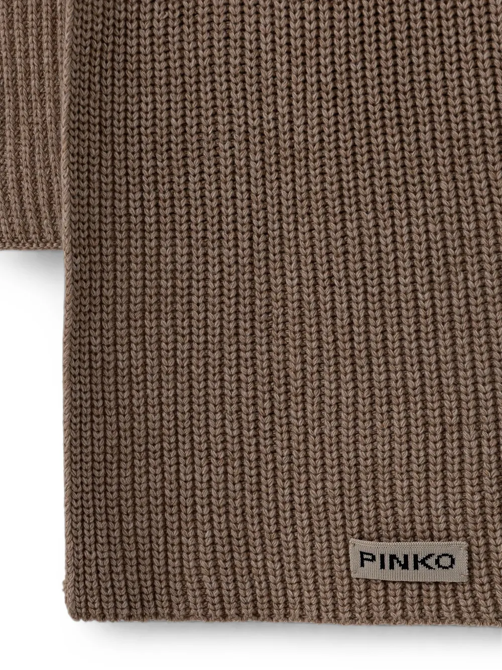 PINKO Ribgebreide sjaal Bruin