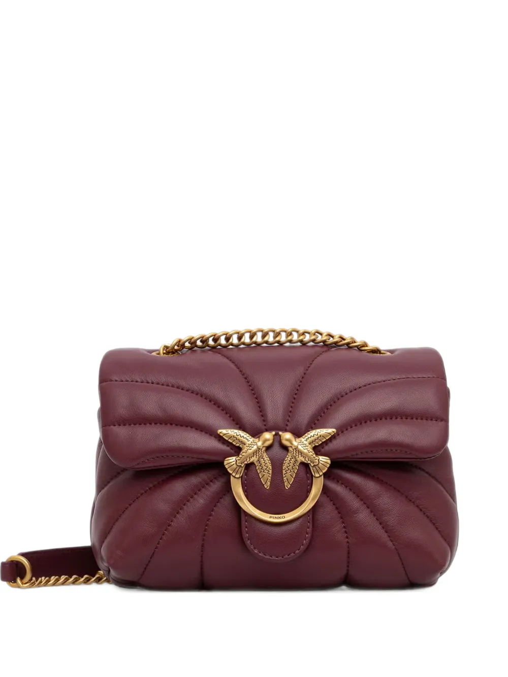 PINKO mini Love Bag Puff Butterfly nappa leather crossbody bag - Rosso