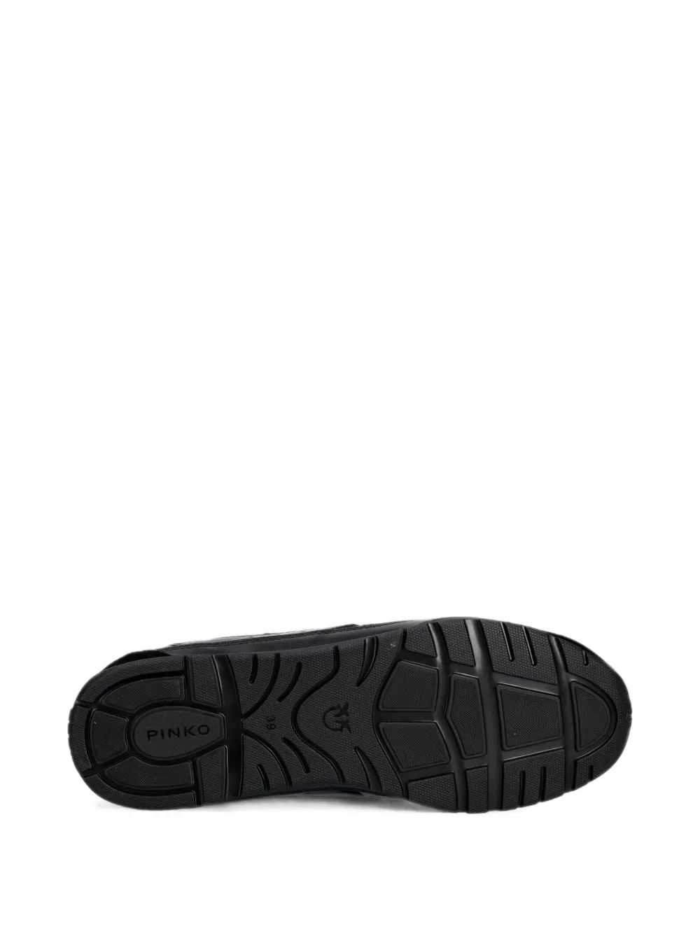 PINKO Yulia 01 logo-plaque panelled leather sneakers Zwart